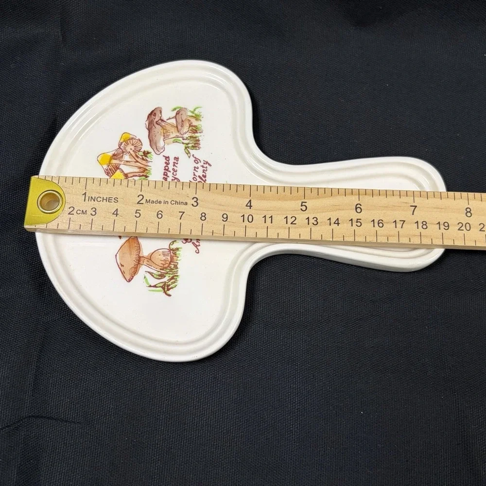 Avon Weiss 1980 Mushroom Spoon Rest Wall Hanging‎ Ceramic Hand Painted Brazil